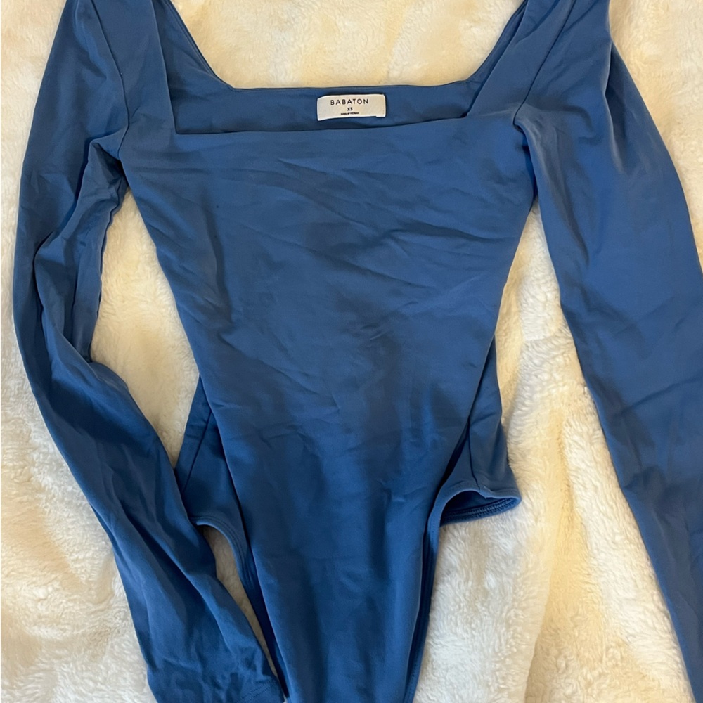 Contour Squareneck Longsleeve Bodysuit in blue